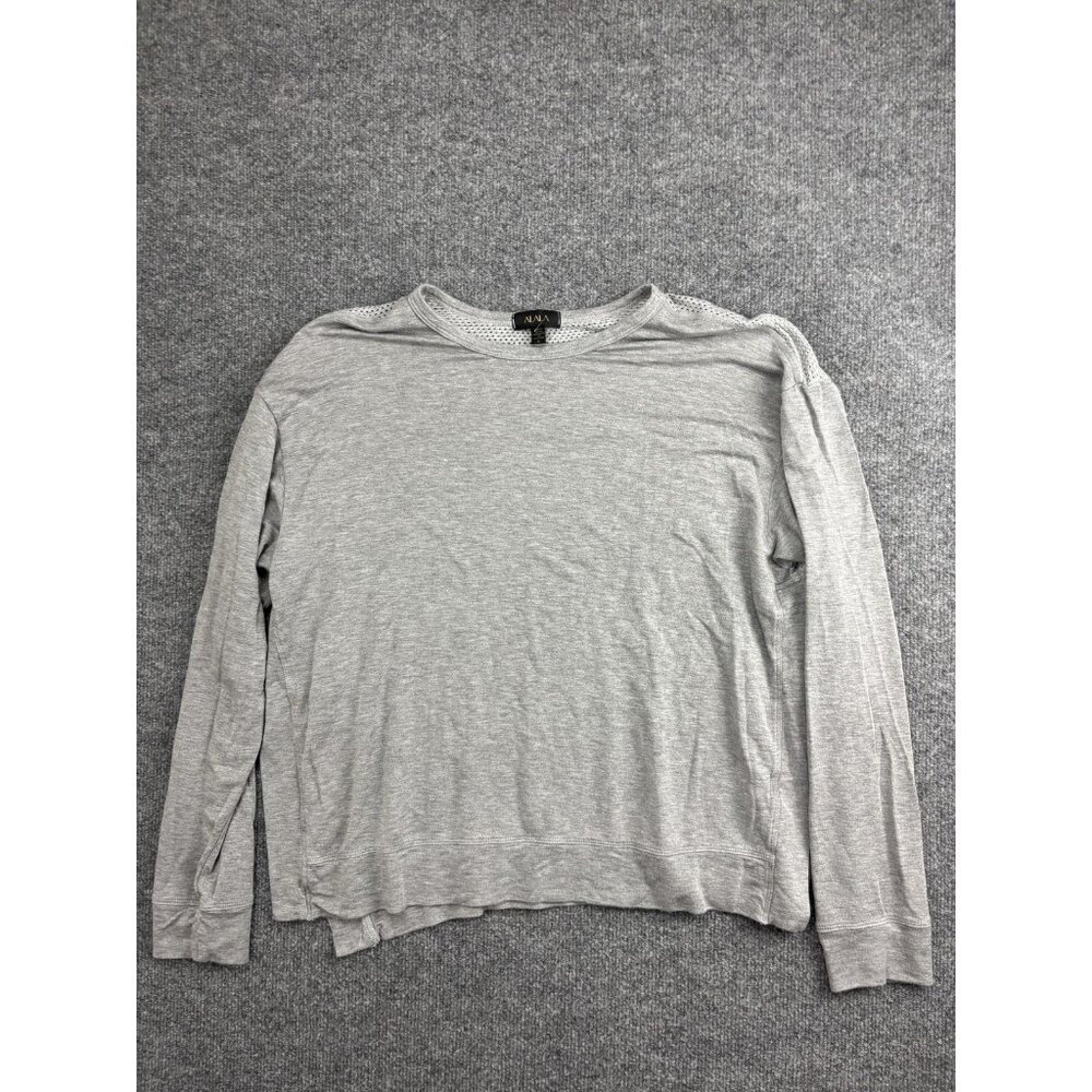 ALALA Shirt Womens XL Gray Long Sleeve‎ Mesh Back Lightweight Athletic Top